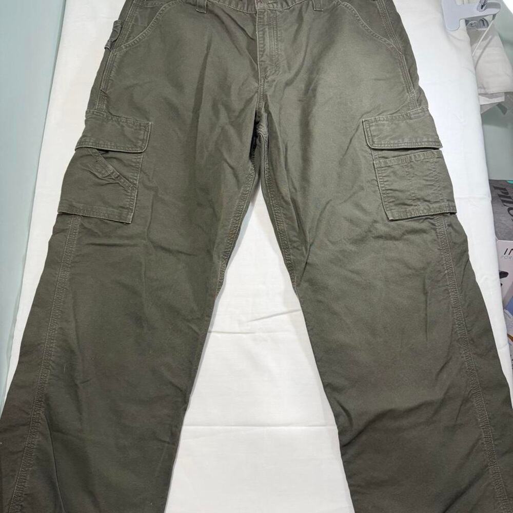 Carhartt B260 DOL Cargo Pants Mens 38x30 Dark Olive Canvas Utility Dungaree Fit